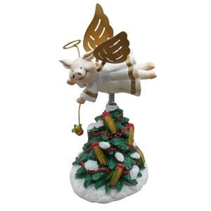 Snow Follies! Jiggler Corn Cob Tree with Pig Angel 2002 Vintage Christmas